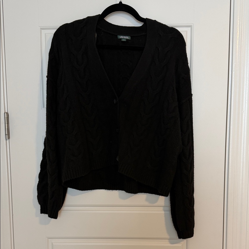 Wild Fable Black Cable Knit Cardigan